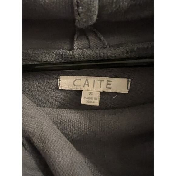 Athleta Caite Gray Cowl Neck Embroidered Sweatshirt Dress Size S Oversized Boho - Picture 5 of 8